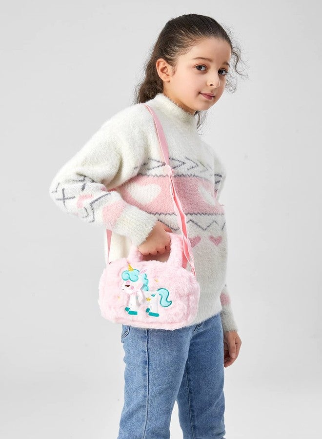 AVSHUB Kids Cute Mini Crossbody Bag | Small Plush Unicorrn Bag | Purse | Handbag for Baby Girls (Yellow) - Image 3